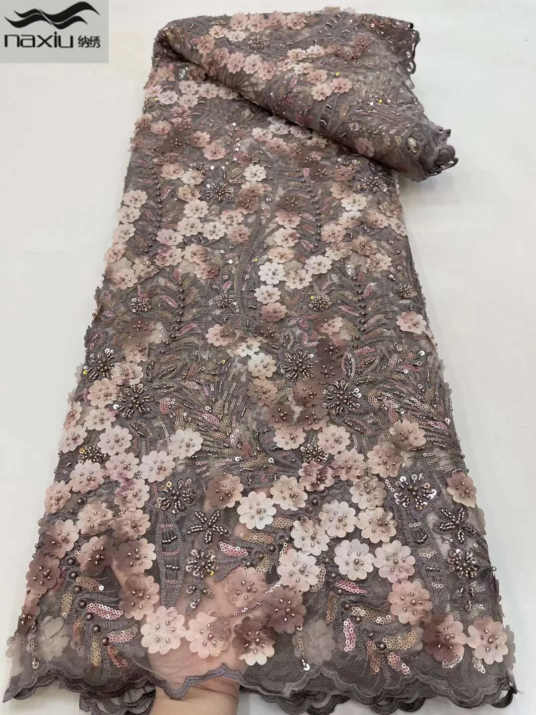 

Madison African Lace Fabric 2022 High Quality 3D Groom Lace Nigerian Wedding Bridal Lace French Tulle Lace Fabric For Dress