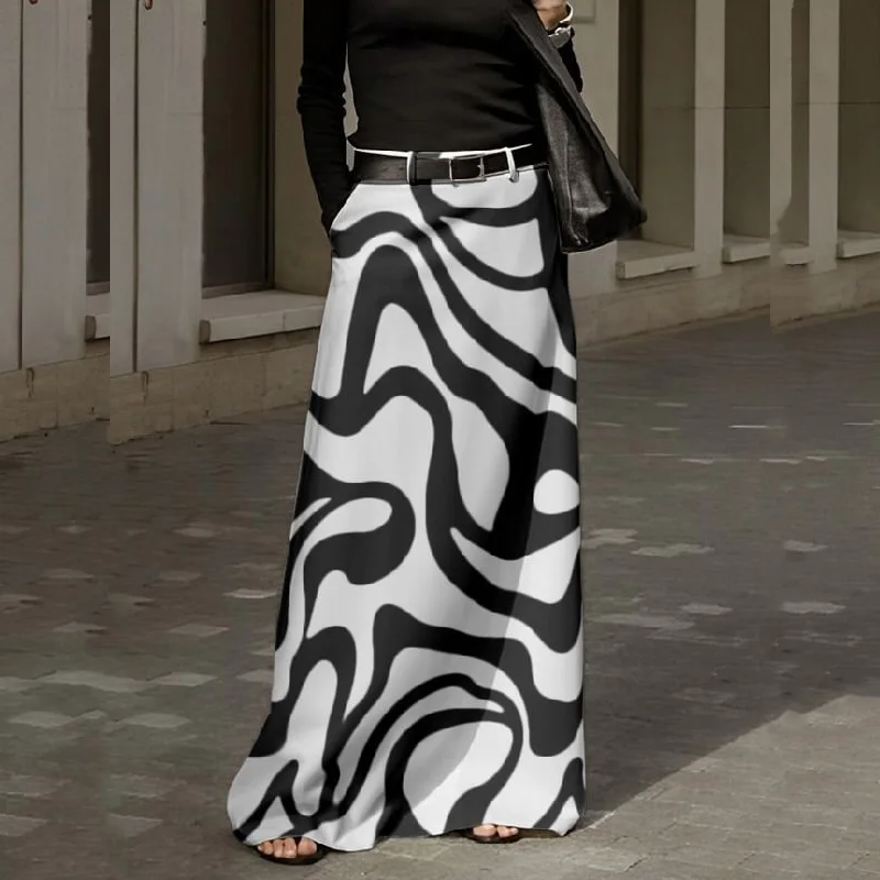 

Женская прямая юбка в стиле ретро, элегантная офисная длинная юбка с карманами в стиле бохо, весна 2023