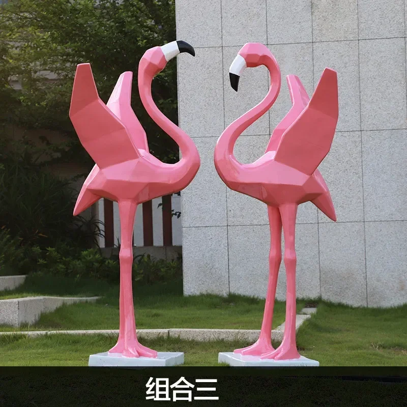 Фламинго FRP скульптура для сада