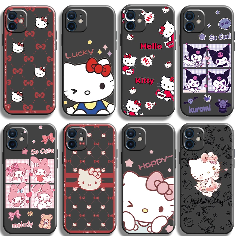 

Japan Anime Hello Kitty Funda Phone Case For iPhone 11 13 12 Pro Max 12 13 Mini X XR XS MAX SE 2020 7 8 6s Plus Celular