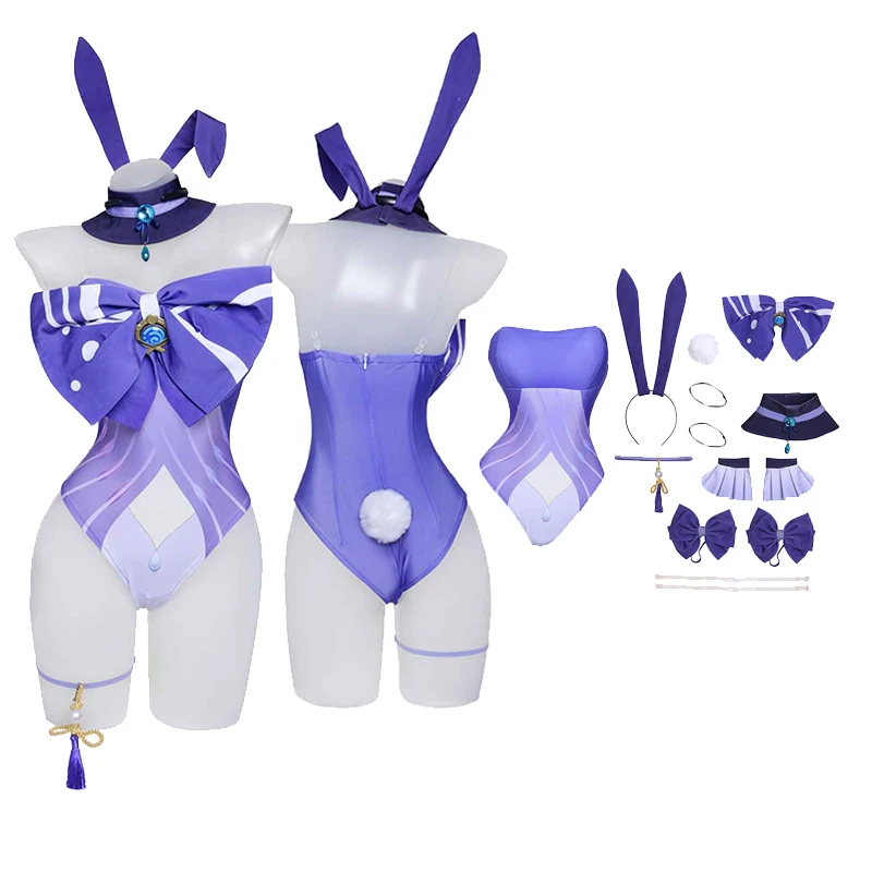 

Game Genshin Impact Sangonomiya Kokomi Cosplay Women Costume Bunny Girls Jumpsuit Outfits Clothes Halloween Carnival Party Suit