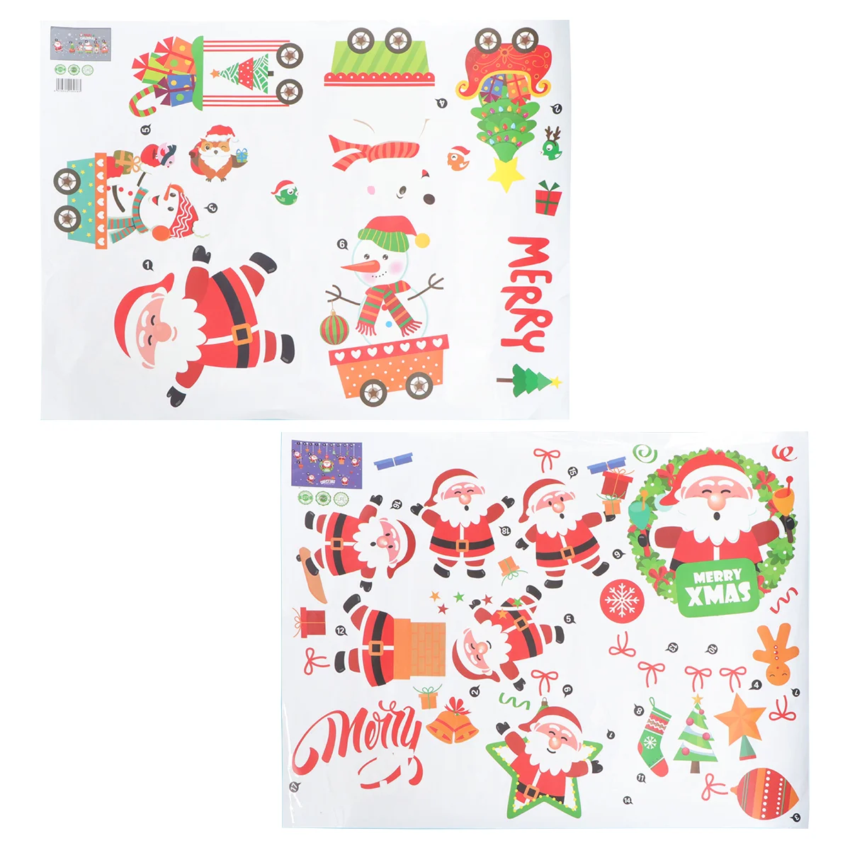 

2Pcs Window Decal Christmas Snowflake Stickers Shopwindow Santa Claus Sticker