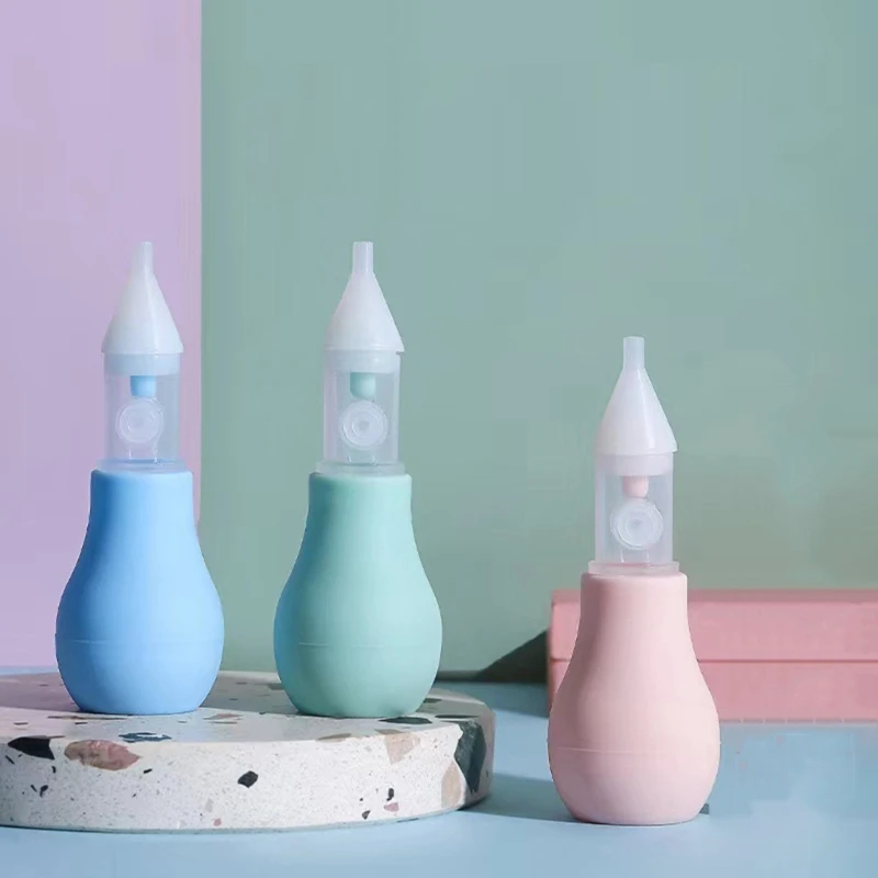 

H37A Toddler Nasal Aspirator Nose Cleaner Manual Silicone Nose Aspirator Efficient Baby Nose Cleaning Tool Baby Care Product