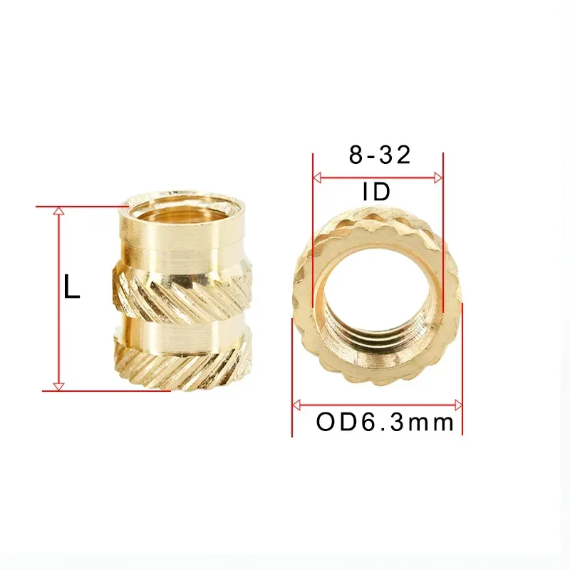 

Медные вставки-гайки 1/4 2-56 4-40 6-32 8-32 10-32