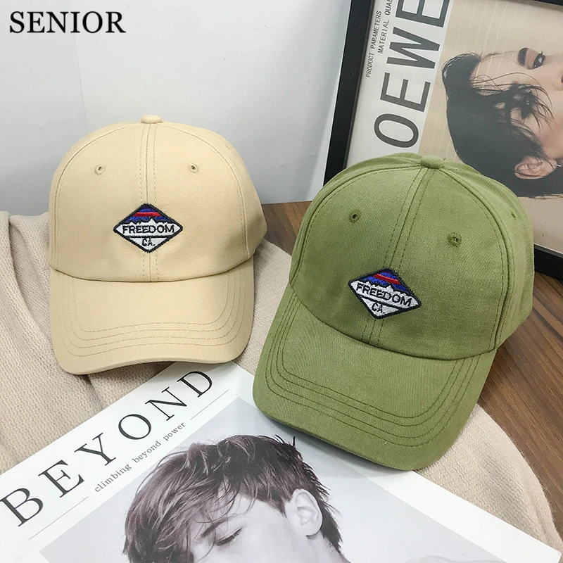 

Японская женская шапка с вышивкой, модная однотонная повседневная мужская и женская бейсболка, уличная шляпа от солнца для пар