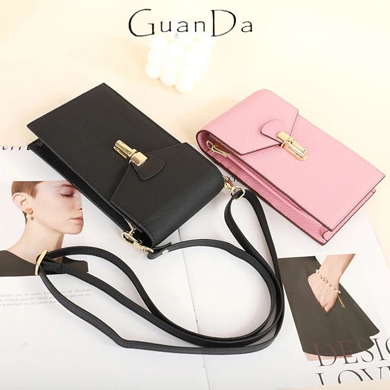 

Luxury Design Phone Corss Body Bag Genuine Leather Fashion Woman Shoulder Bag Versatile Large Capacity Business Mini Phone Purse