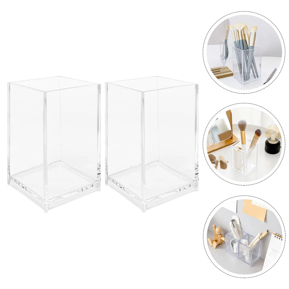 

Holder Pen Organizer Brushstorage Desk Makeup Acrylic Clear Cupstand Accessories Pot Boxdesktop Container Containers Vanity