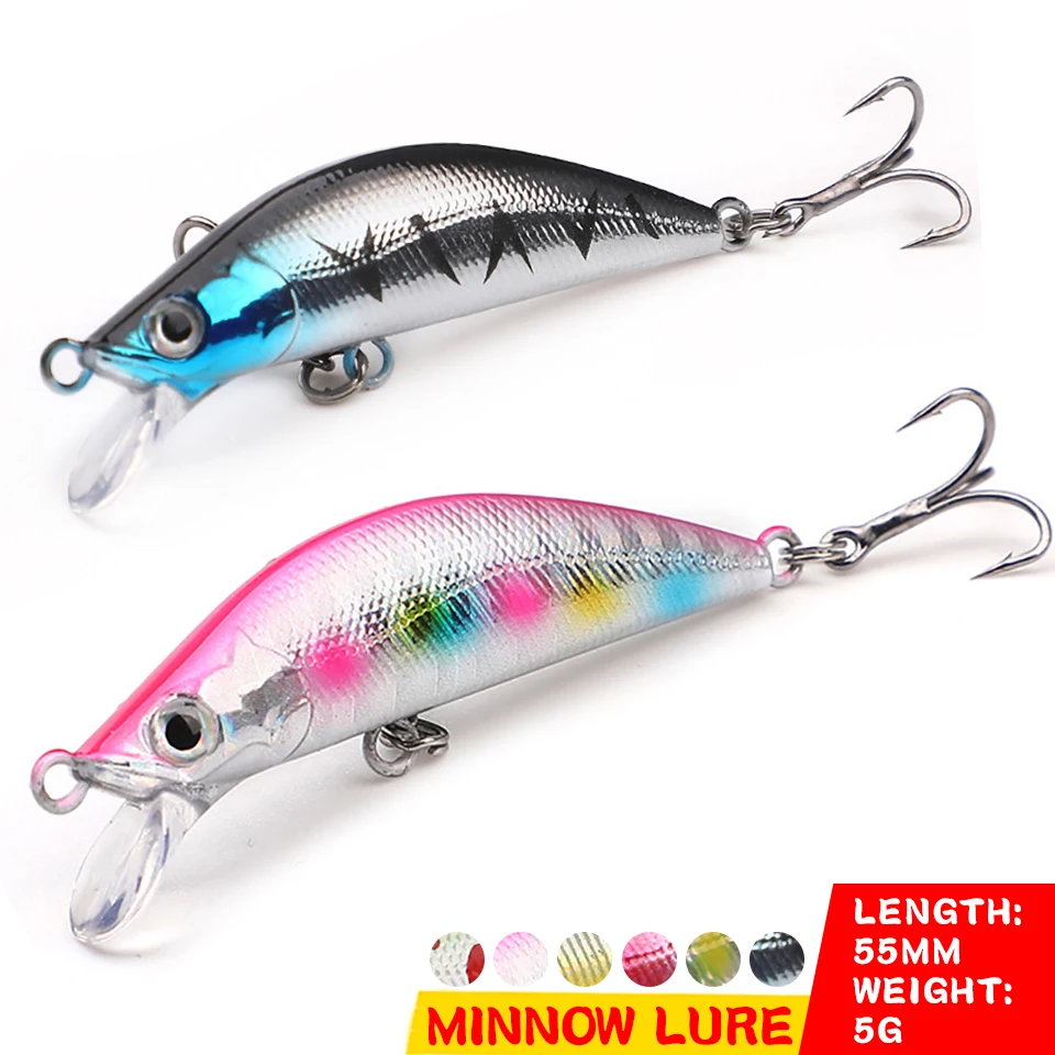 

1PCS 5.5CM/5G Minnow Hard Bait Sinking Sequins Swimbait Artificial Fishing Lure Wobblers Perch Trout Outdoor Fishing Accessories