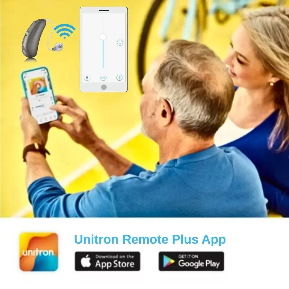 Фото Слуховой аппарат Unitron Bluetooth Ativo RIC с управлением через приложение, батарея 312, для прослушивания музыки и совершения звонков. №5