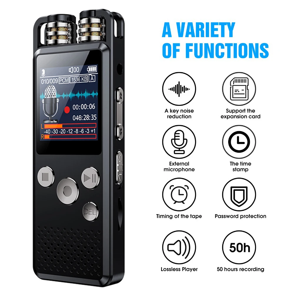 

Professional Voice Activated Digital Audio Voice Recorder 8GB 16GB 32GB USB Pen Non-Stop 50 Hour Recording PCM Support TF Card