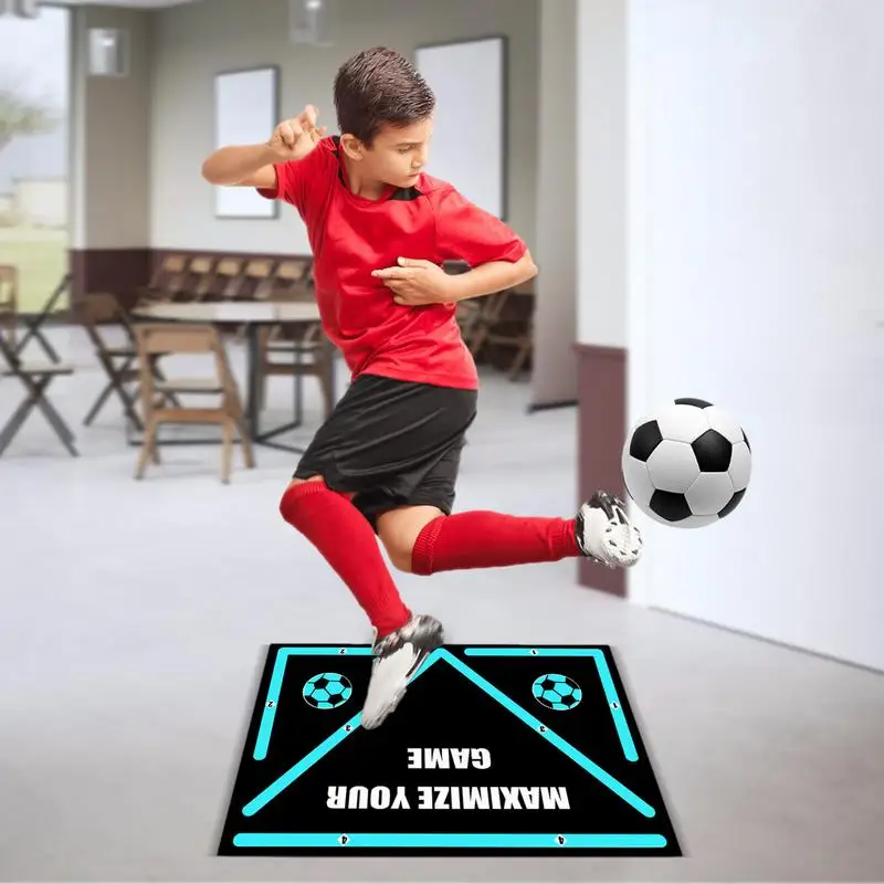 fić piłkę nożną gumowa mata do piłki nożnej antypoślizgowy sprzęt kryty odkryty 90x60cm piłka nożna pomoc treningowa