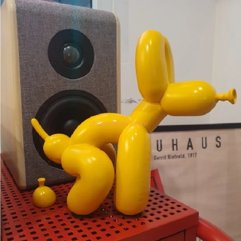 

Hot Jeff Koons Balloon Dog Doggy Poo Statue Resin Animal Sculpture Home Decoration Resin Craft Office Decor Standing black gold