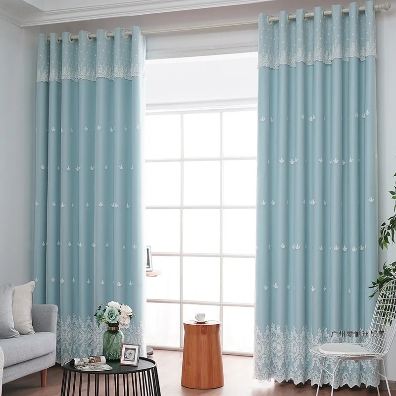 

Light Luxury Master Bedroom Curtains, Warm Guest Bedroom Curtains, Living Room Curtains, Double Layered With Gauze, Pastoral Sty