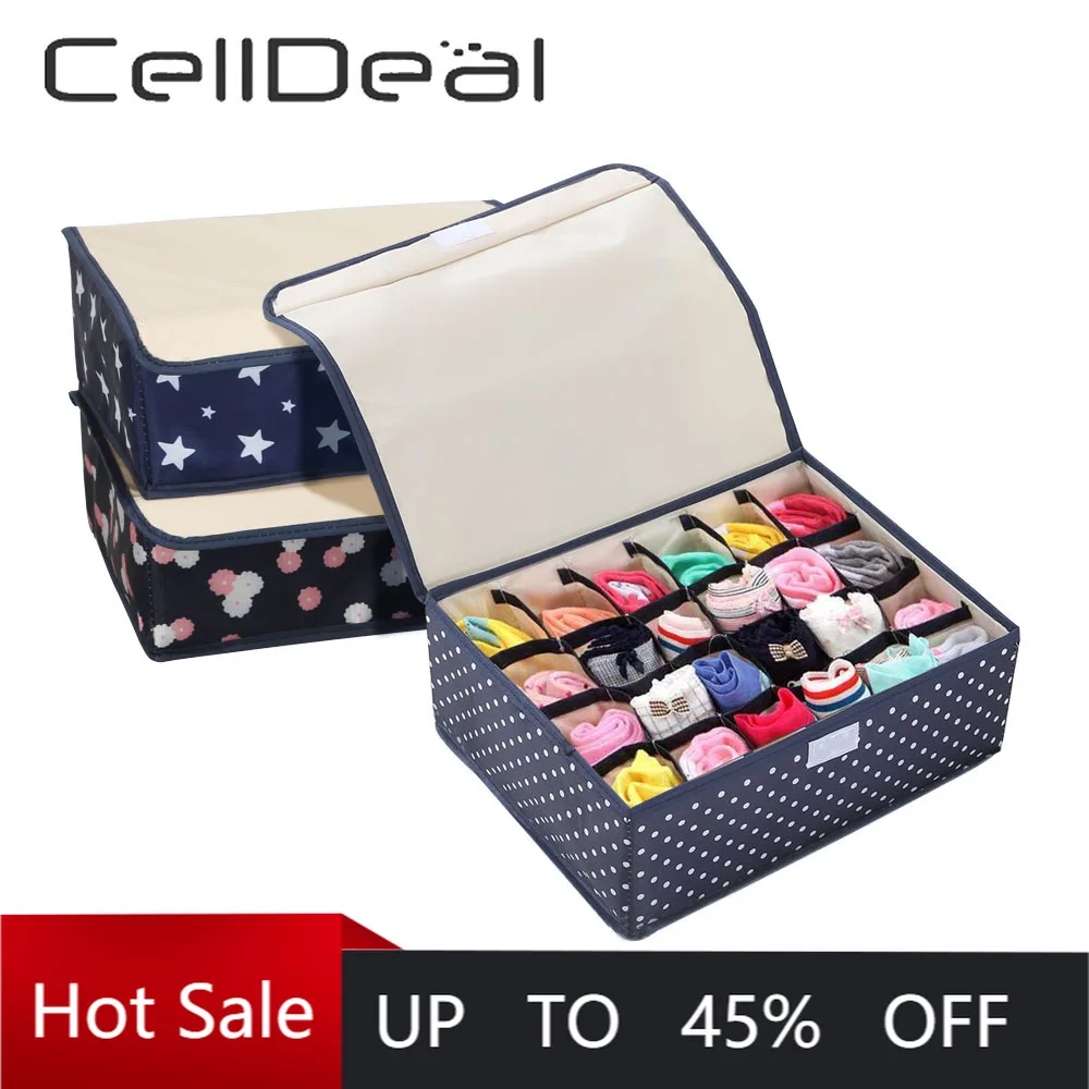 

Ящики для хранения из ткани «Оксфорд» с 24 сетками, складные с носки с покрытием ящики для нижнего белья, стационарные многофункциональные м...