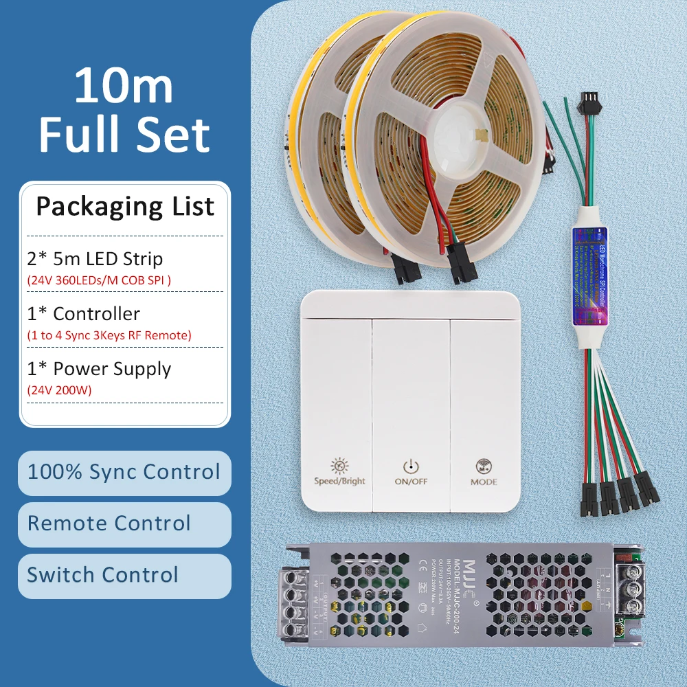 

Светодиодная лента MJJC WS2811 "Бегущая вода", 24В, теплый/холодный/натуральный белый