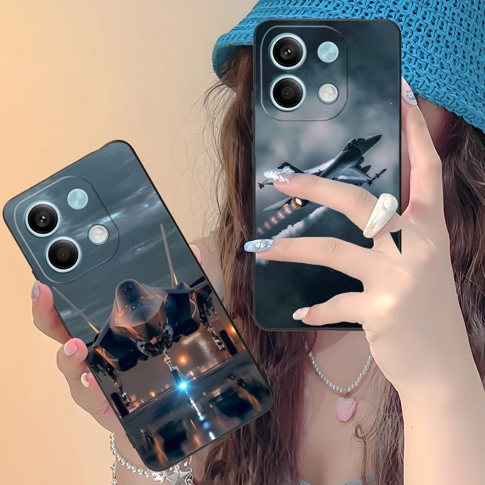 Чехол для мобильного телефона AirForce Plane Xiaomi Redmi 14 13 13C 12 12C 10 10C A1 A2 A3 Plus 5G черный