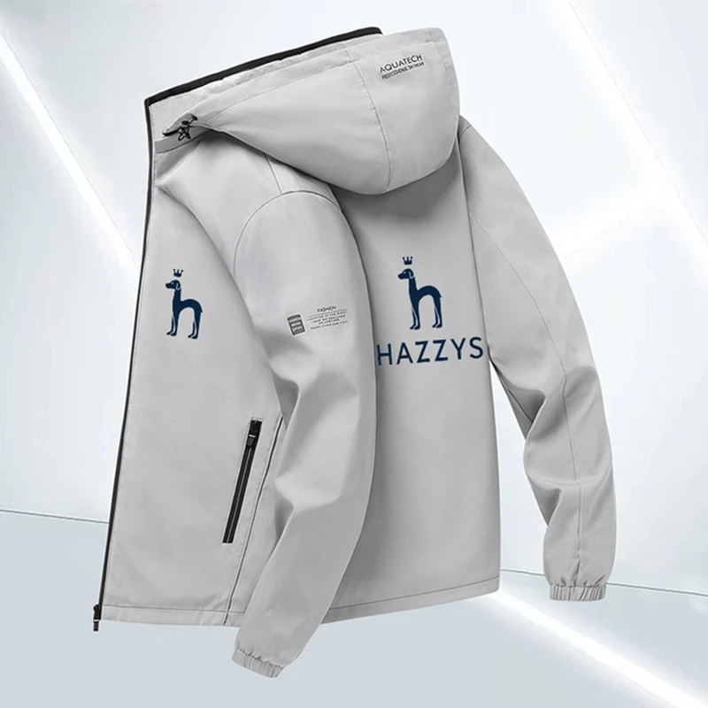 

Куртка HAZZYS мужская с принтом, уличная ветровка с капюшоном, повседневный спортивный топ для велоспорта, осень