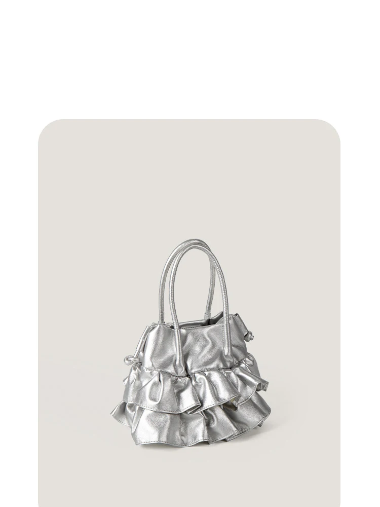 Складные дизайнерские мини сумки через плечо для женщин 2024 весна/лето Y2K оборки