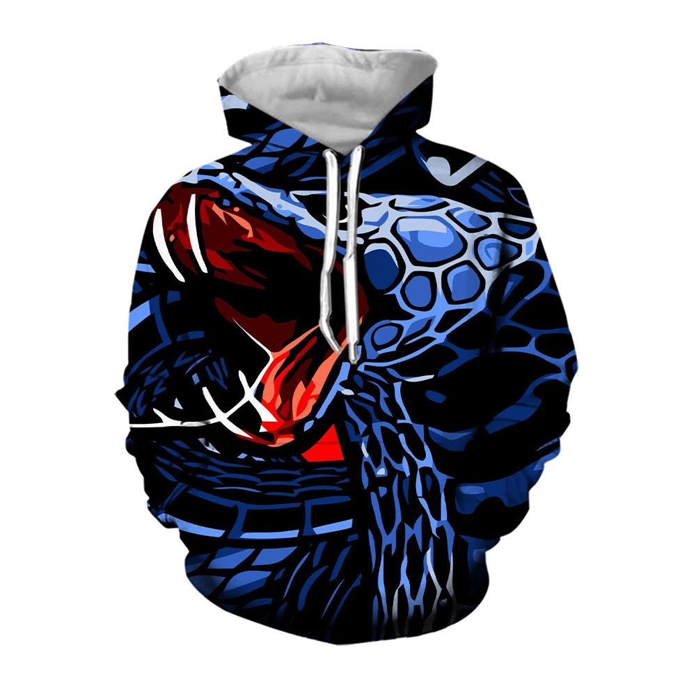 

Jumeast 3d Blue Cobra Snake Pattern Drip Hoodie Yk2 Tops Baggy Sport Streetwear Pullover Hoodies Hooded Shirty Clothes for Men