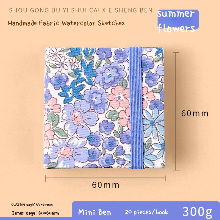 

Borrence Мини квадратный акварельный журнал 6x6 см