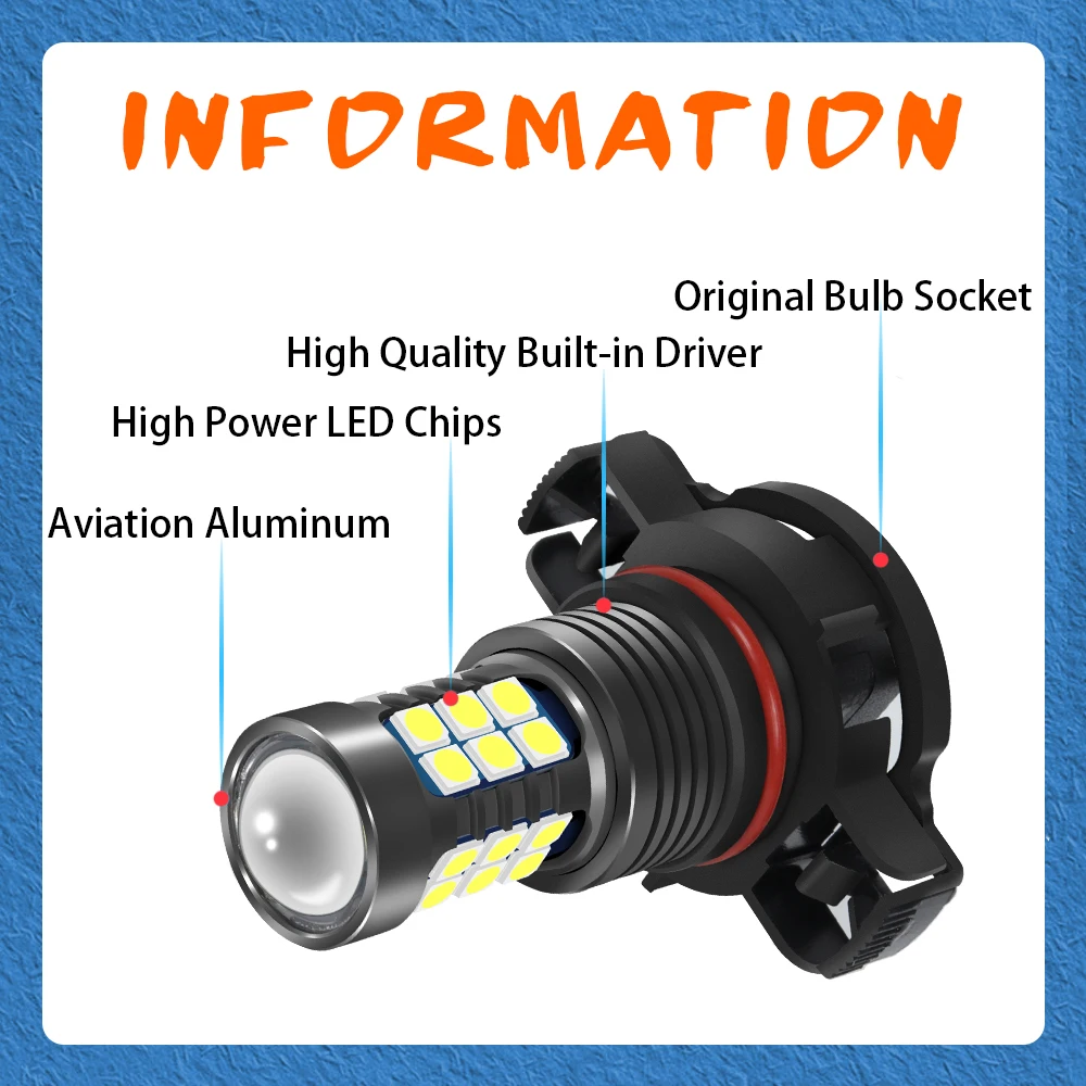 2 шт. светодиодные лампы автомобиля передние противотуманные фары аксессуары для