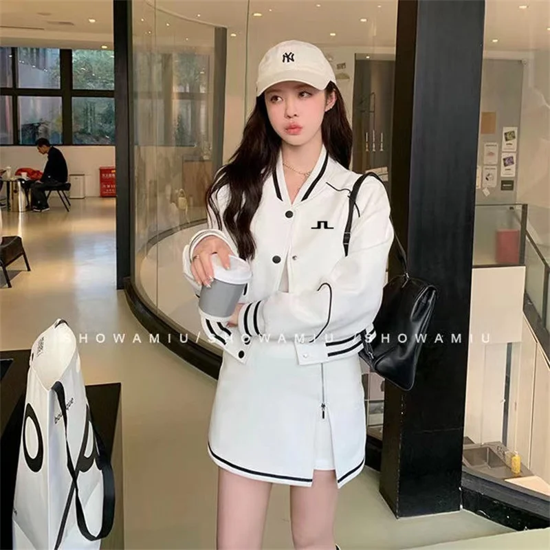 

Женская одежда для гольфа, куртки и юбки, пальто, костюмы, осень 2023, новинка, женская одежда для гольфа из двух предметов, Женская теннисная одежда для гольфа, Новинка