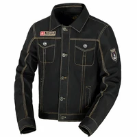 cotton washed denim jacket men military epaulettes oversized coat embroidered youth multi pocket tooling winter jacket