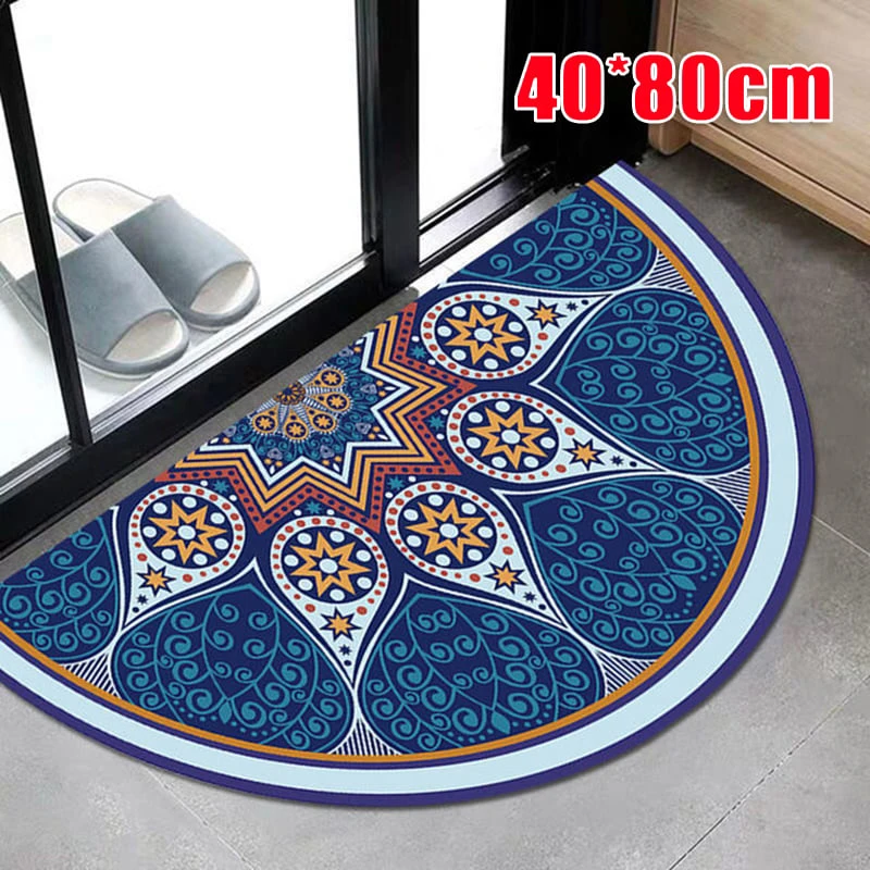 

Semicircular Floor Carpet Mat Half Round Entrance Door Rug Non-Slip Water Absorbent Doormat Patio Front Door Bathroom Rugs