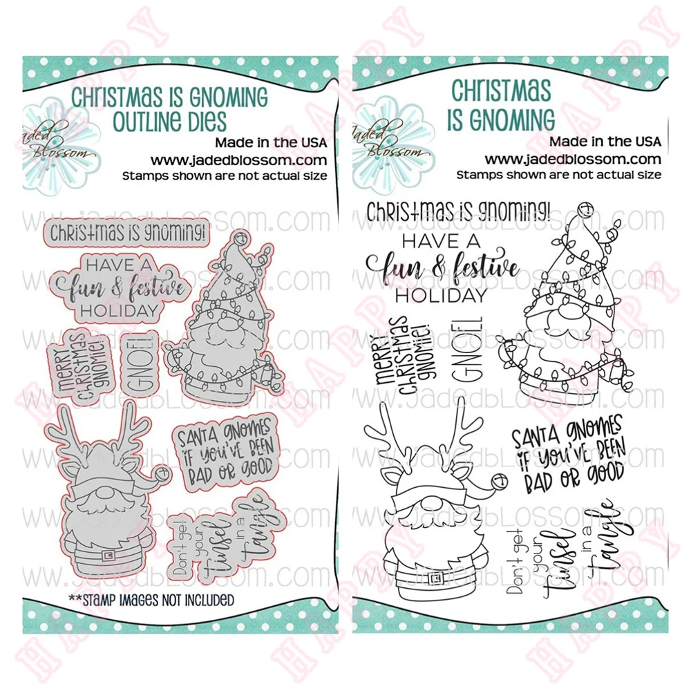 

Metal Cutting Dies Stamps Christmas Is Gnoming DIY Scrapbook Envelope Diary Photo Album Paper Cards Decorative Craft Embossing