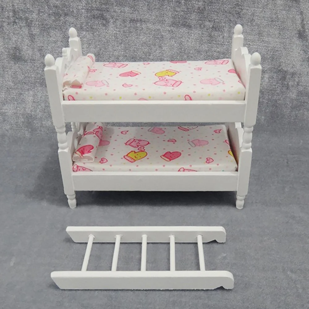 1:12 миниатюрная детская мебель для спальни двухъярусная кровать декор кукольного