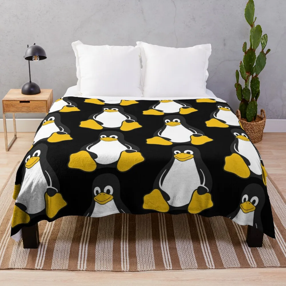 

Linux Tux Throw Blanket blanket sofa Summer blanket