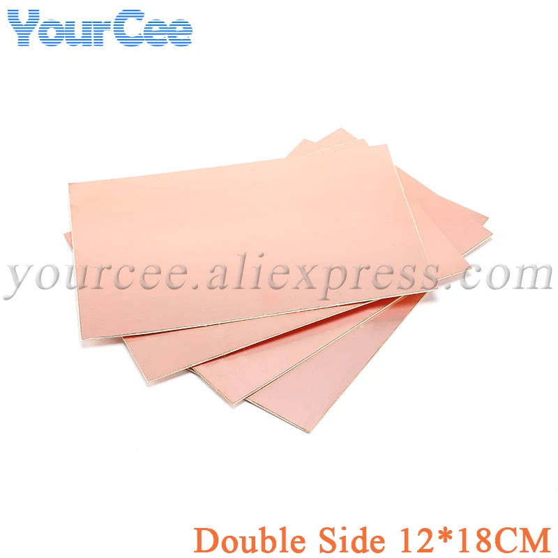 

5pcs Double Side Copper Clad Plate 12*18cm DIY PCB Kit Laminate Circuit Board 12X18cm Glass Fiber Material Universal Board PCB