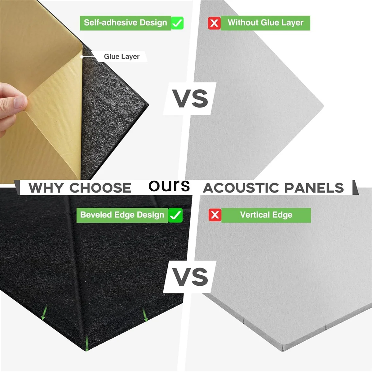 12 самоклеящихся акустических панелей звукоизоляционная акустическая пена