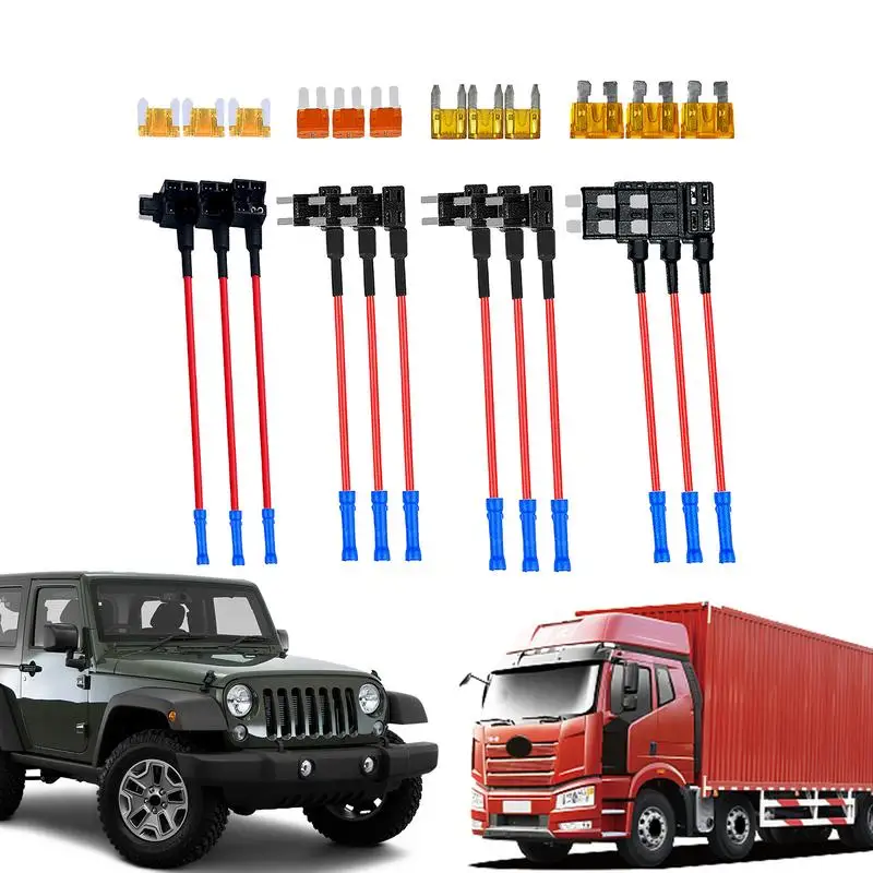 

12V Car Fuse Holder Kit Fuse Wire Connector Adapter Kit For Add-A-Circuit Dual-Slot Holders Add-A-Circuit For Cars Trucks SUVs