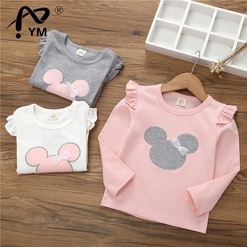 

New 2-6Year Baby Girls Long Sleeve T-shirt Bottoming Shirt Children Spring and Summer Autumn Long Sleeves Cartoon T-shirt Kids