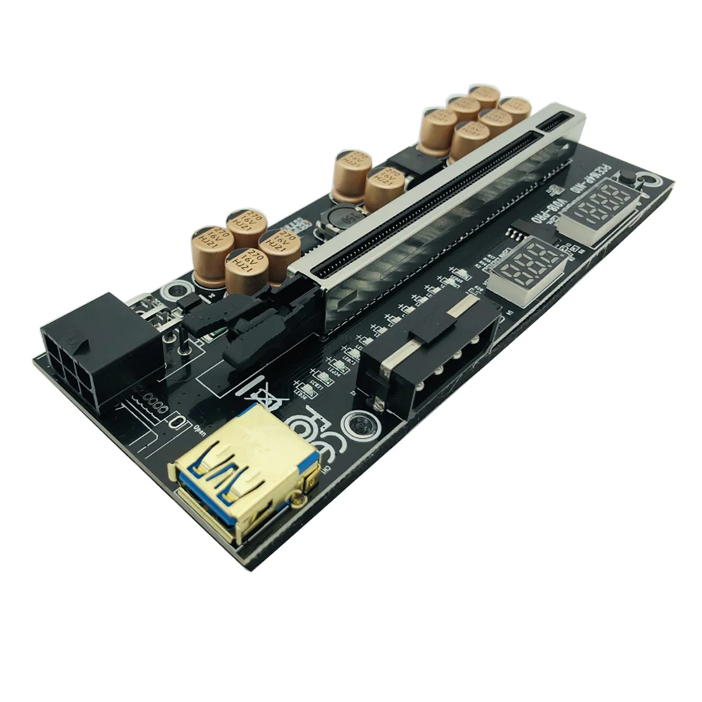 Фото Черный VER018 PRO PCI-E X16 Riser Card USB3.0 Кабель 018 PLUS PCI Express 1X–16X Удлинитель PCIe Адаптер для графического процессора BTC Miner Mining №4
