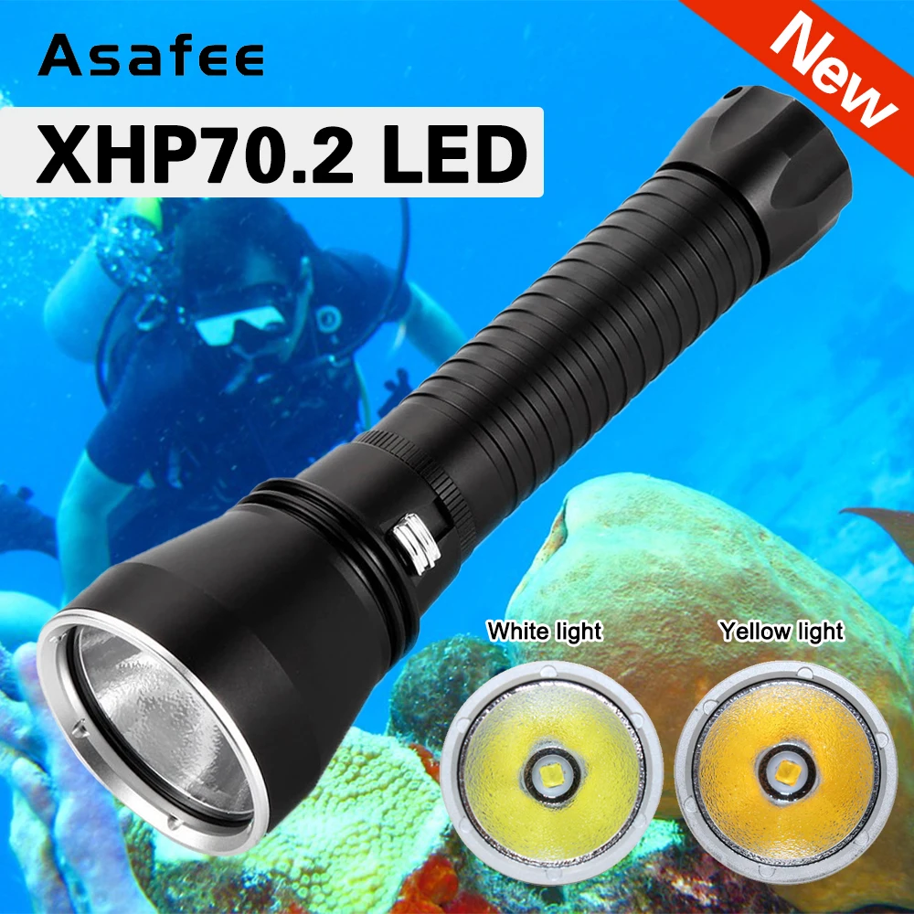 

XHP70.2 200m Underwater Flashlight 4000LM Waterproof XHP70 Diving Light Lantern Light Most Powerful LED Scuba Diving Flashlight