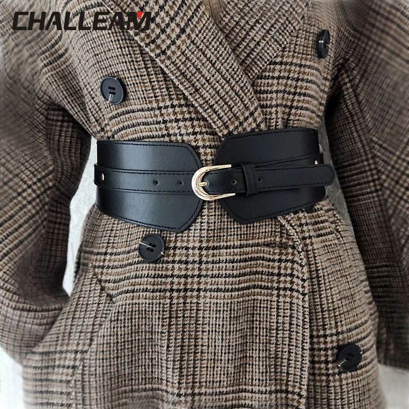 

Luxury ladies wide belt elastic vintage buckle leather wide fashion wild pin buckle women's belt waist seal belt x208