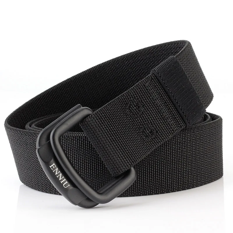 

Military Tactical Belt For Men High Quality Nylon Belts Jeans Pants Canvas Double Ring Metal Buckle Waistband Outdoor Sports