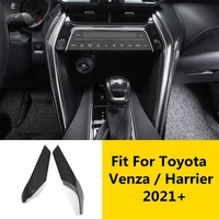 2pc car interior center control panel side strips decoration cover sticker trim for toyota venza harrier 2021 2022 accessories