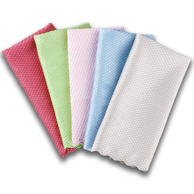

Microfiber Fish Scale Cloth Wipe Glass Without Water Super Absorbent Kitchen Clean Cloth Kitchen Accessories