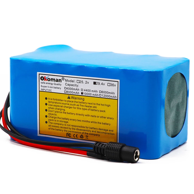 Литий-ионный аккумулятор для электрического велосипеда 24 В 10 Ач 29 4 в 10000 мАч 15 А BMS