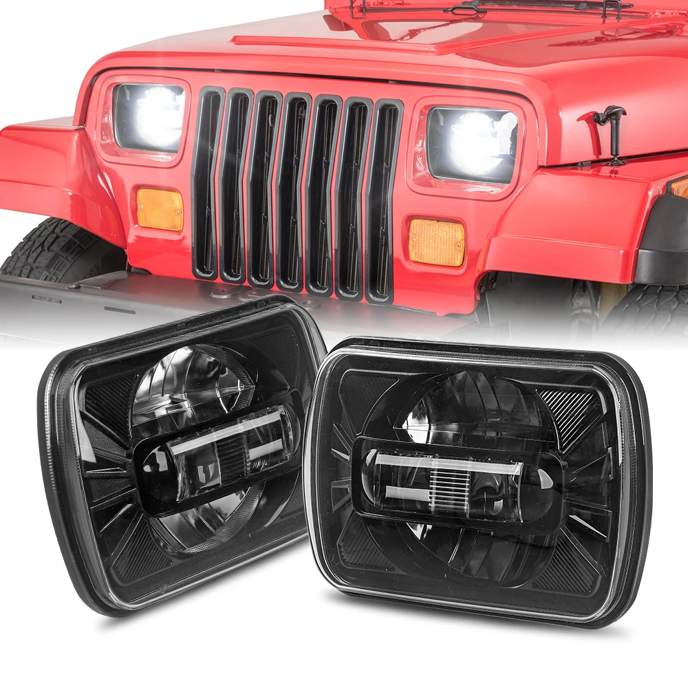 

5x7 led headlight Square led daytime running lights Car 12v projector headlight For Jeep WranglerYJ Jeep Cherokee XJ Truck 4x4