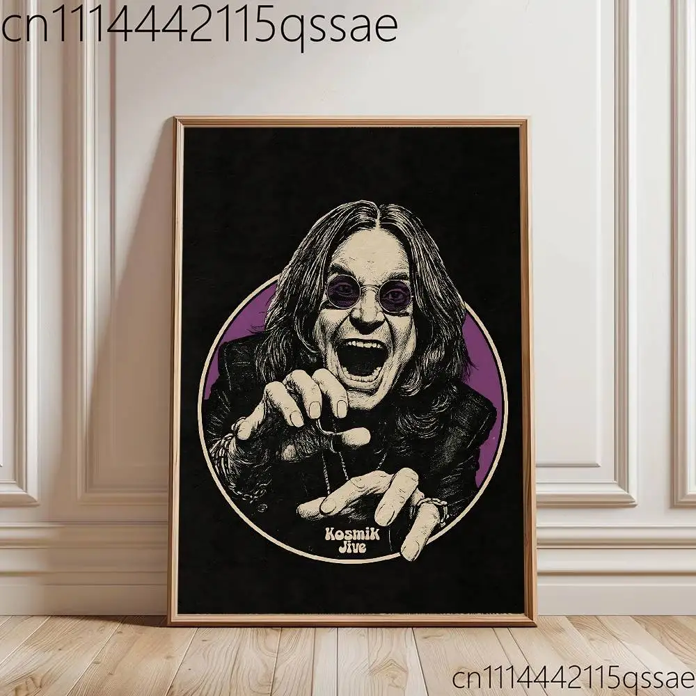 Фото Постер B-Black S-Sabbath Ozzy, самоклеящаяся художественная водонепроницаемая бумажная наклейка для декора стен в кофейне, баре, комнате. №4