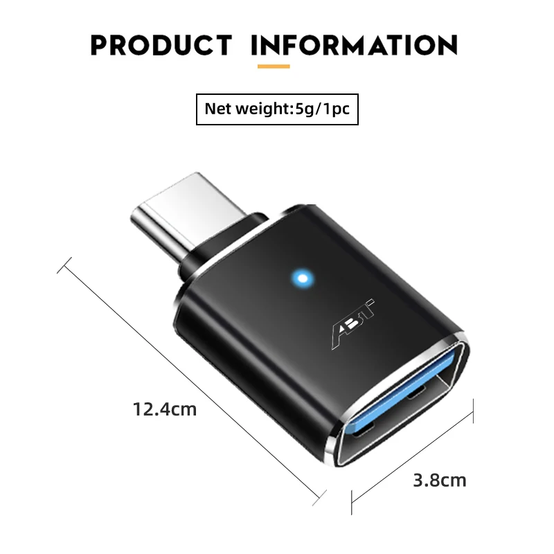 Автомобильный конвертер с логотипом USB в Type-C Mini 3.0 USB-адаптер для телефона