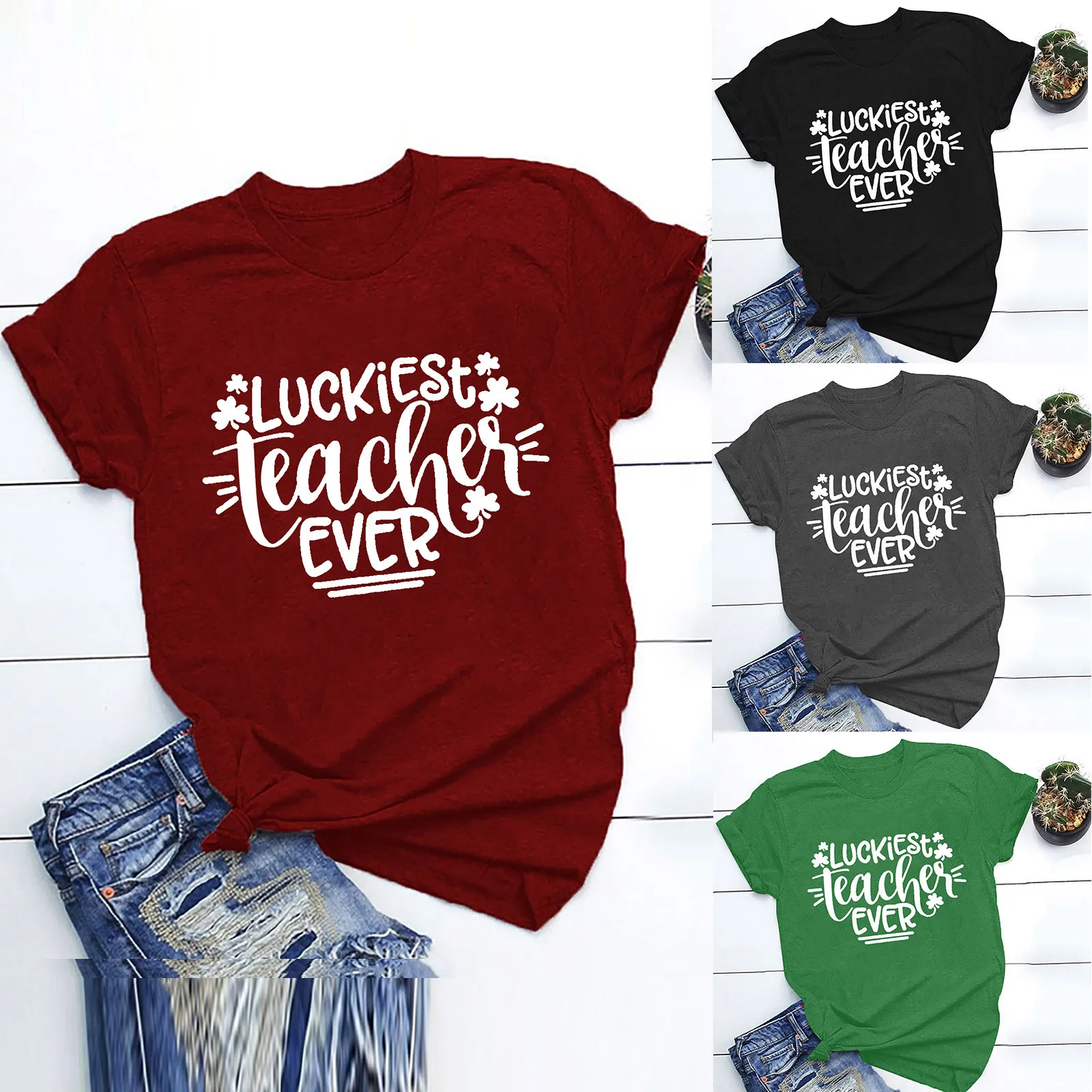 

Женская летняя футболка с коротким рукавом и круглым вырезом