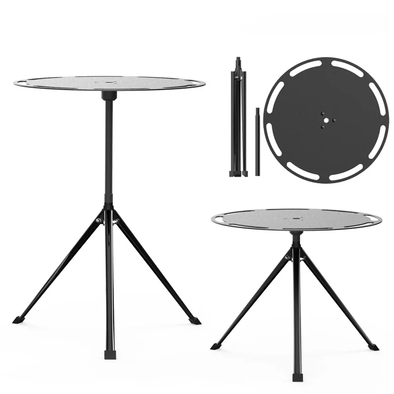

Portable Folding Picnic Table Round Camping Table Aluminum Alloy Dining Table With Tripod Storage Bag Camping Side Table