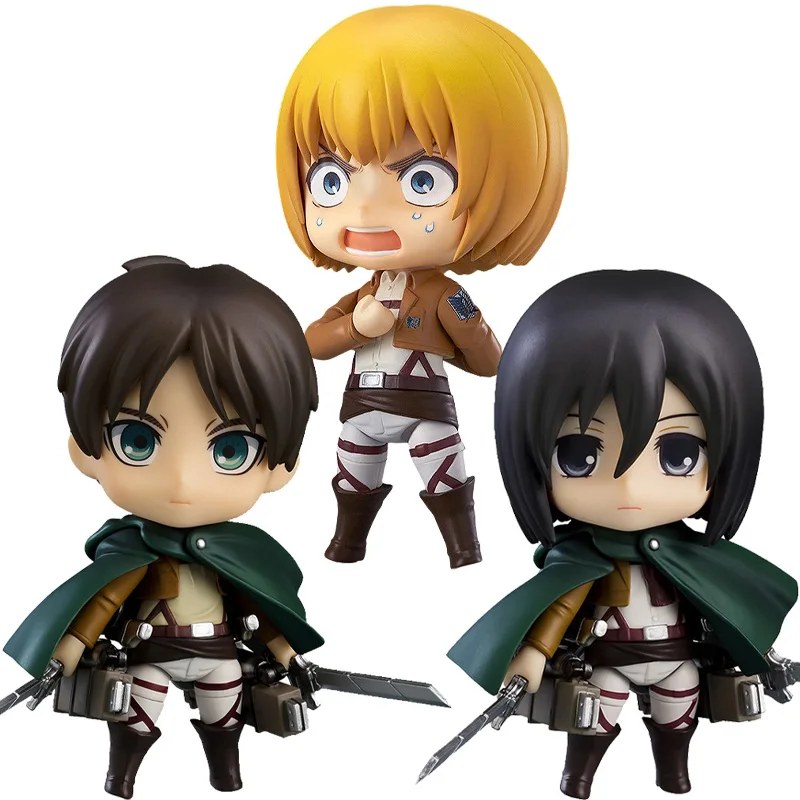 

Оригинальная хорошая улыбка Nendoroid ГК 1380 1381 1382 Эрена йера Микаса Аккермана Armin Arlert Телескопический корпус Ver Attack on Titan