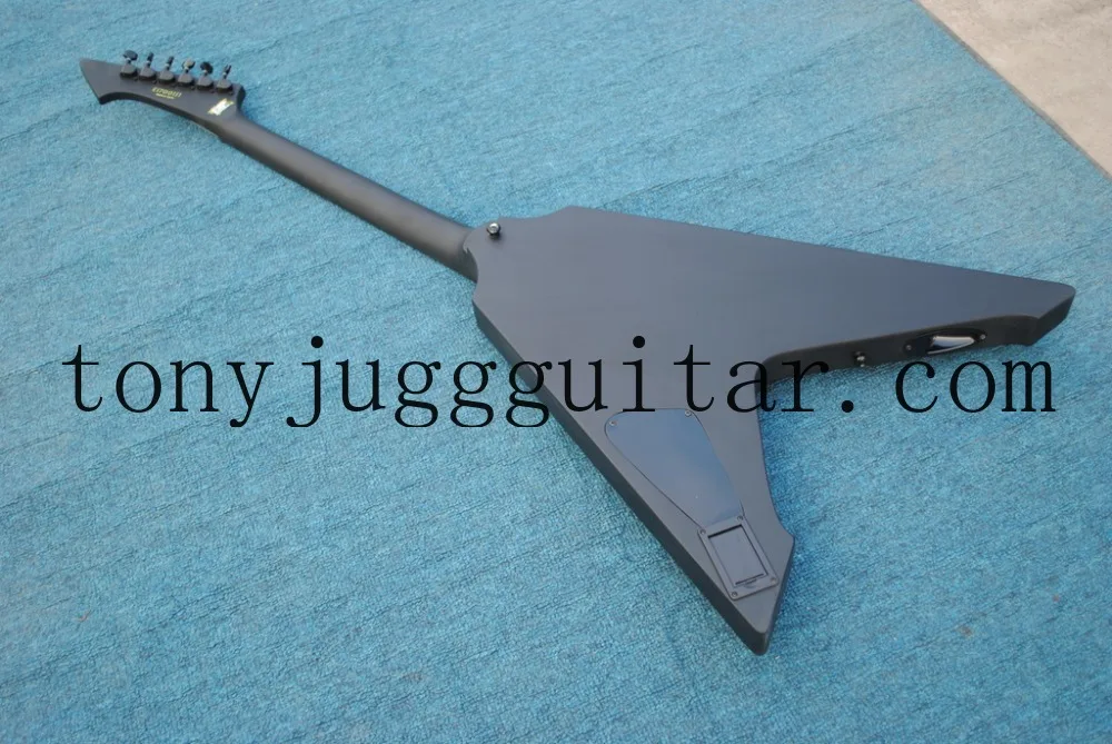 

Heavy Metallic James Hetfield Vulture Matte Black Flying V Electric Guitar Satin Finished, Active EMG Pickups 9V Battery Box