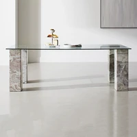 modern simple table designer high end customized rectangular tempered glass table conference room negotiation table